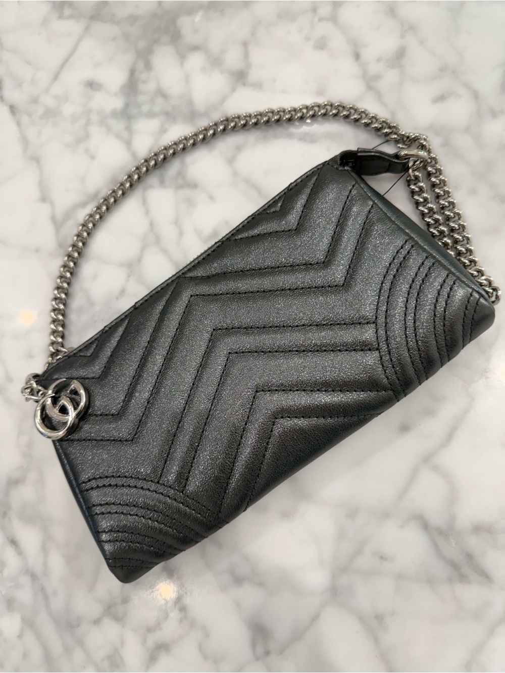 Pink Or Pewter?  Brand New Gucci! Marmount  Shoulder Bag!  Choice!!! - Picture 3 of 4